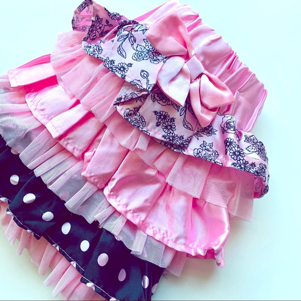Pink and black multi-layer skirt 2T